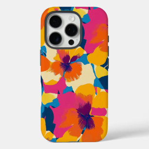 Heldere zomer moderne bloemenpatroon iPhone 16 pro hoesje