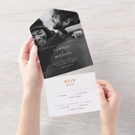 Heldere zomer moderne bruiloft uitnodiging (Afscheurbaar)