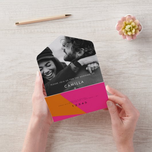 Heldere zomer moderne bruiloft uitnodiging (VideoVideo)