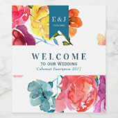 Heldere zomer "Welkom" Wijnfles Label Wijn Etiket (Enkel label)