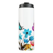 Heldere zomer Wildflower Border Design Thermosbeker (Voorkant)