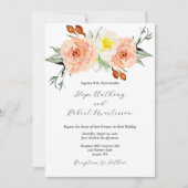 Heldere zomerbloemen bruiloft met RSVP Kaart (Voorkant)