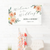 Heldere zomerbloemen bruiloft receptie spandoek (Insitu)