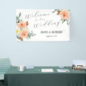 Heldere zomerbloemen bruiloft receptie spandoek (Beurs)