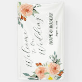 Heldere zomerbloemen bruiloft receptie spandoek (Verticaal)