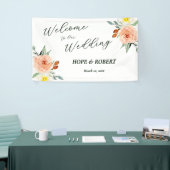 Heldere zomerbloemen bruiloft receptie spandoek (Beurs)