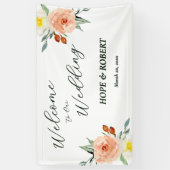 Heldere zomerbloemen bruiloft receptie spandoek (Verticaal)