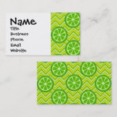 Heldere zomercitruslimieten op groene gele Chevron Visitekaartje (Voorkant / Achterkant)