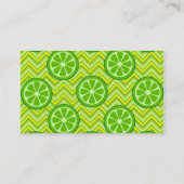 Heldere zomercitruslimieten op groene gele Chevron Visitekaartje (Achterkant)