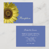 heldere zomergele zonnebloem, trouwreceptie informatiekaartje (Voorkant / Achterkant)