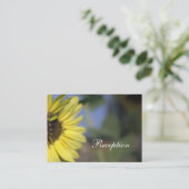 heldere zomergele zonnebloem, trouwreceptie informatiekaartje (Staand voorkant)