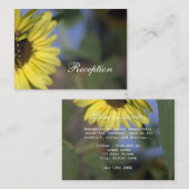 heldere zomergele zonnebloem, trouwreceptie informatiekaartje (Voorkant / Achterkant)
