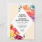 Heldere zomerkleurige driehoek bloemenhuwelijk I Kaart (Voorkant)