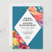 Heldere zomerkleurige driehoek floral Weddenschap  Kaart (Voorkant)