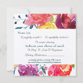 Heldere zomerkleurige Kaart met florale bruiloft R (Voorkant)