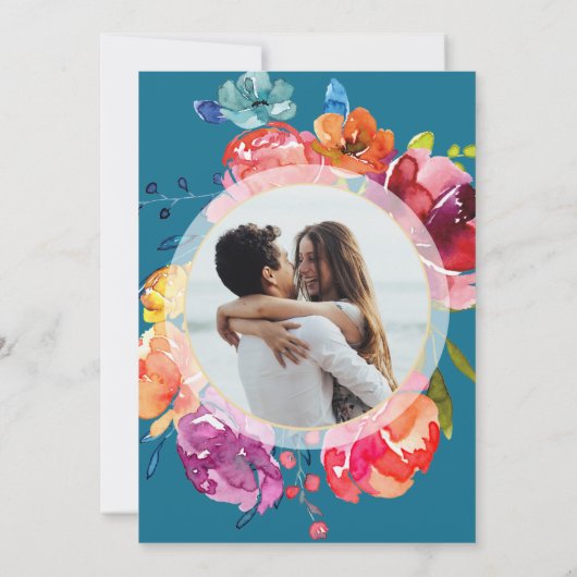 Heldere zomerkleurige ronde bloemetjes I Inv Kaart (Achterkant)