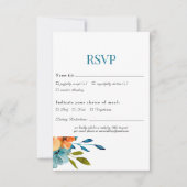 Heldere zomerkleurige turkooise Wedding RSVP (Voorkant)