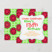 Heldere zomerpicknick Watermeloenen op groene plei Kaart (Voorkant / Achterkant)