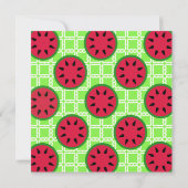 Heldere zomerpicknick Watermeloenen op groene plei Kaart (Achterkant)