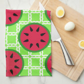 Heldere zomerpicknick Watermeloenen op groene plei Theedoek (Quarter Fold)