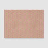 Heldere zomerroze Stippen op bijtende bruine kraft Tissuepapier (Voorkant)