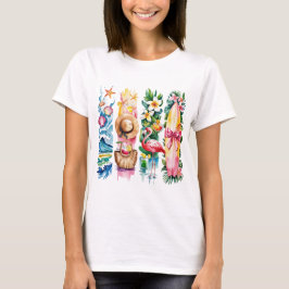 HELDERE ZOMERTHEMA STRANDTONEELEN T-SHIRT