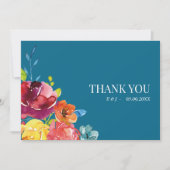 Heldere zomerweddenschap "Dank u" Kaart (Voorkant)