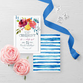 Heldere zomerzeemacht met gestreept bloedig huweli kaart