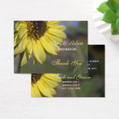 Heldere zomerzonnebloem bedankt voor je bruiloft visitekaartje (Bureau)