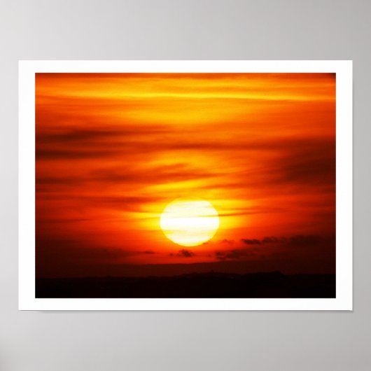 Heldere zon bij zonsondergang, Jersey Poster (Voorkant)