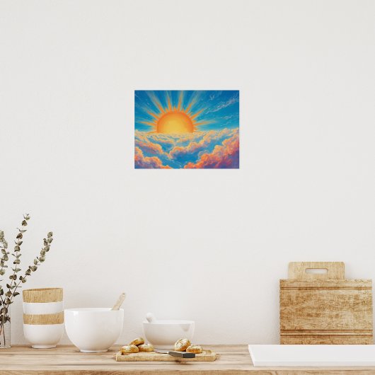 Heldere zon en zware wolken poster (Keuken)