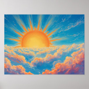 Heldere zon en zware wolken poster