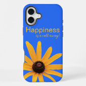 Heldere zon gele bloemblaadjes, Royal Blue geperso iPhone Hoesje (Achterkant)