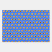 Heldere zon gele bloemen op Royal Blue Inpakpapier Vel (Voorkant)