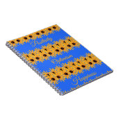 Heldere zon gele bloemen op Royal Blue Notitieboek (Rechterzijde)