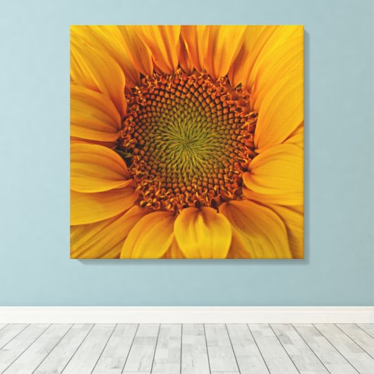 Heldere zonnebloem canvas afdruk (Insitu (Houten vloer))