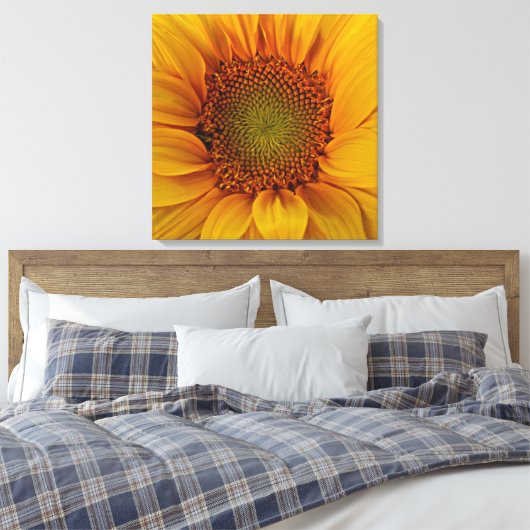 Heldere zonnebloem canvas afdruk (Insitu (Slaapkamer))