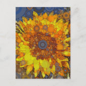 Heldere zonnebloem - digitale mozaïekkunst afdrukk briefkaart (Voorkant)