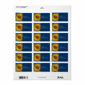 Heldere zonnebloem - digitale mozaïekkunst afdrukk etiket (Full Sheet)