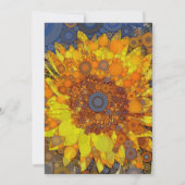 Heldere zonnebloem - digitale mozaïekkunst afdrukk kaart (Achterkant)