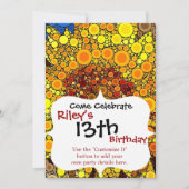 Heldere zonnebloem - digitale mozaïekkunst afdrukk kaart (Voorkant)