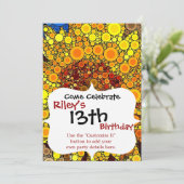 Heldere zonnebloem - digitale mozaïekkunst afdrukk kaart (Staand voorkant)