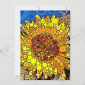 Heldere zonnebloem - digitale mozaïekkunst afdrukk kaart (Achterkant)