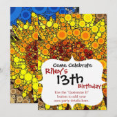 Heldere zonnebloem - digitale mozaïekkunst afdrukk kaart (Voorkant / Achterkant)