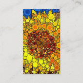 Heldere zonnebloem - digitale mozaïekkunst afdrukk visitekaartje (Achterkant)