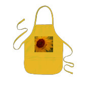 Heldere zonnebloem met naam kinder schort (Voorkant)