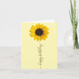 Heldere zonnebloem op geel Wenskaart van de verjaa Kaart