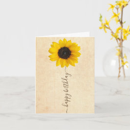 Heldere zonnebloem | Rustisch Wenskaart op de gebo Kaart