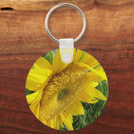 Heldere zonnebloem sleutelhanger (Voorkant)