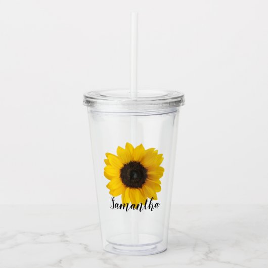 Heldere zonnebloem | Speciaal acryltumbler Acryl Drinkbeker (Voorkant)